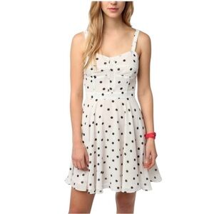 Piplette by Alice Ritter Polka Dot Chiffon Flounce Fit Flare Babydoll Dress Sz 8